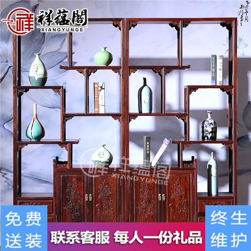 红木隔厅柜 红木客厅隔断柜