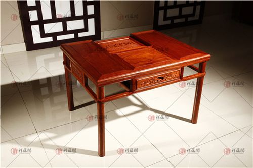 办公红木家具 红木茶桌办公桌二合一