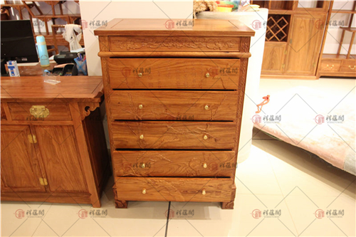 卧室红木家具 红木新中式五斗柜