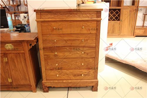 卧室红木家具 红木新中式五斗柜