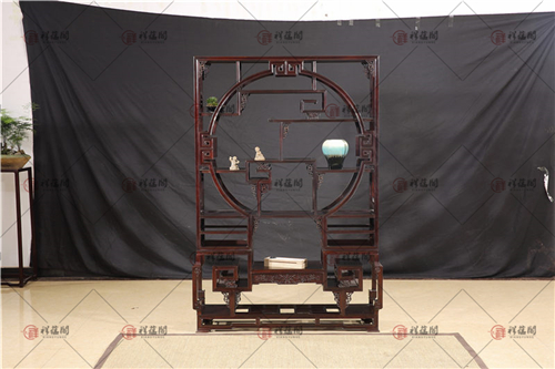 玄关红木家具 红木月洞式隔厅柜