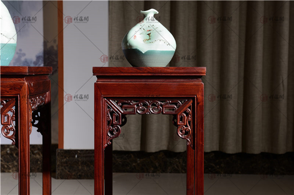 红酸枝家具 大堂红酸枝明清花架