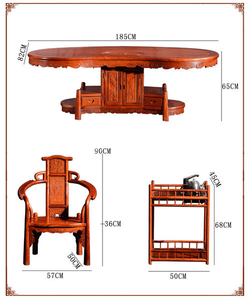 缅甸花梨家具 缅甸花梨茶桌