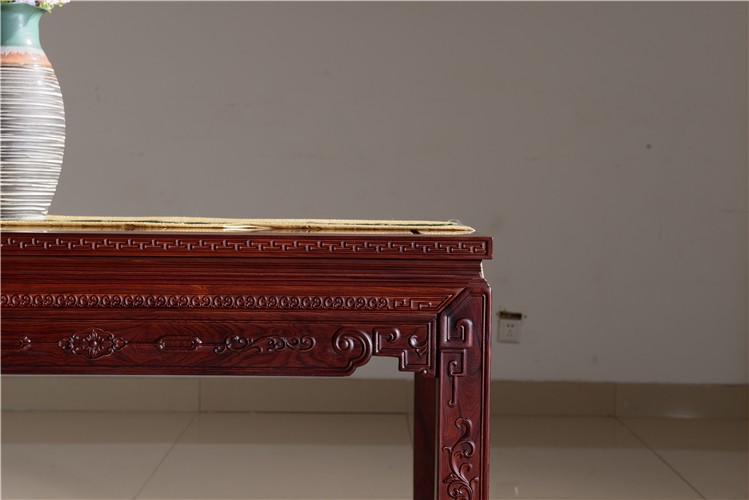 红酸枝红木家具 西餐桌6个汉宫餐椅